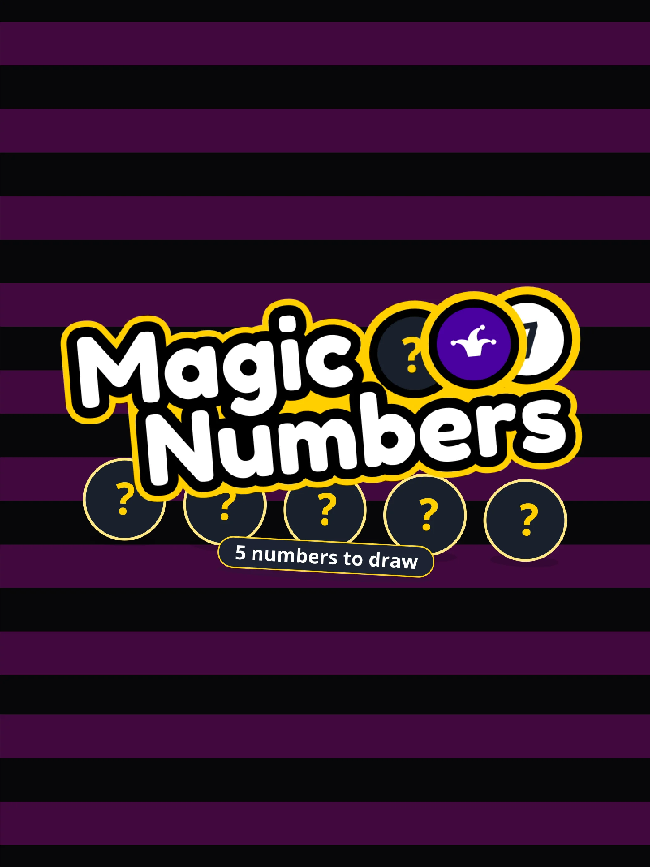 Tarjeta de números mágicos con estilo brillante y matemático.